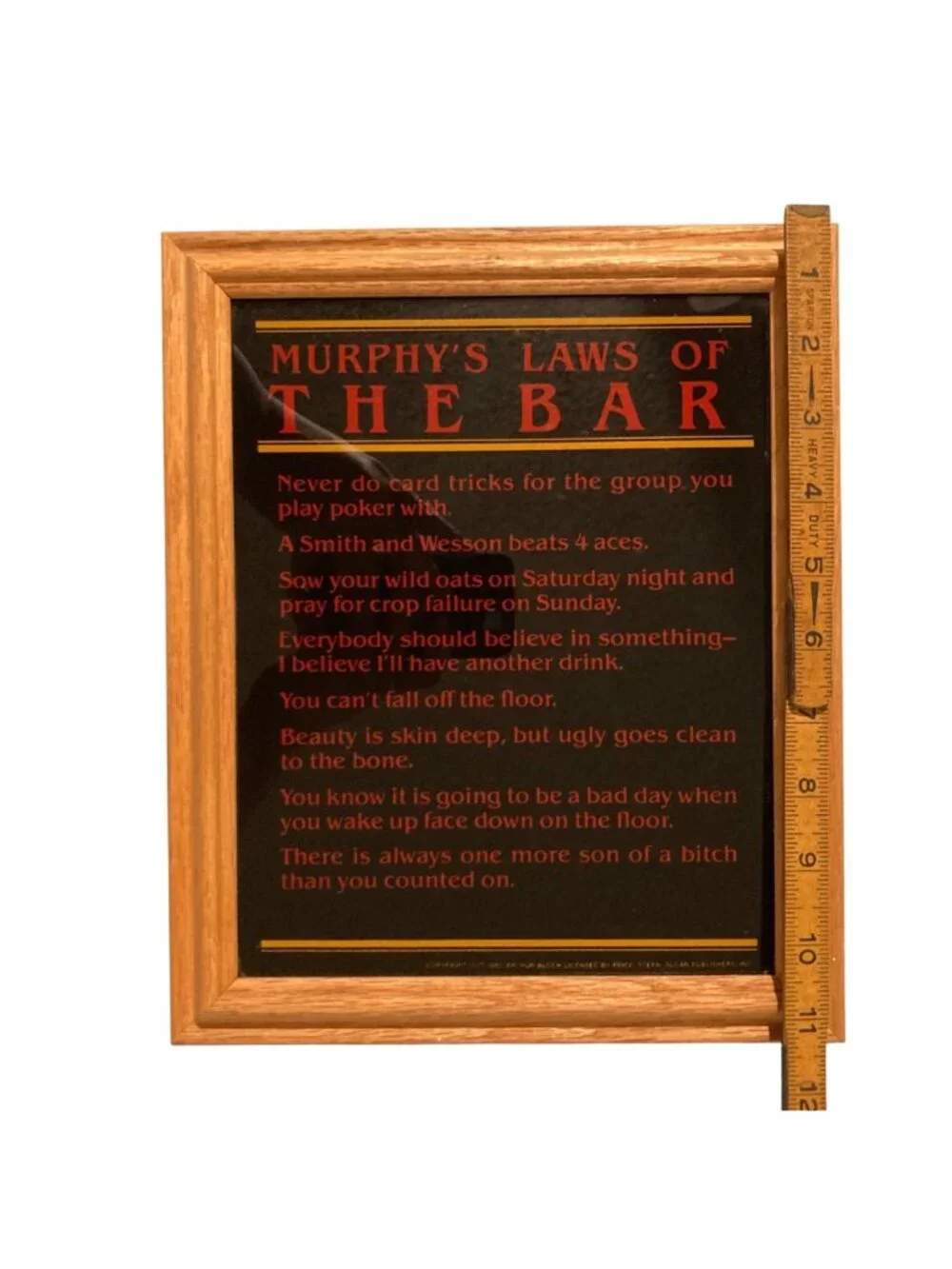 Murphys Laws Of The Bar Framed Vintage Humor Print Wall Art
